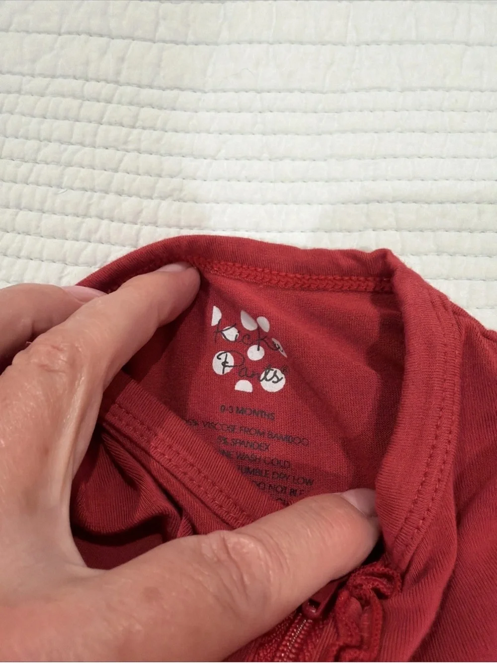 Kickee Pants Red Ruffle Coverall 0-3 Months One-Piece Footed EUC